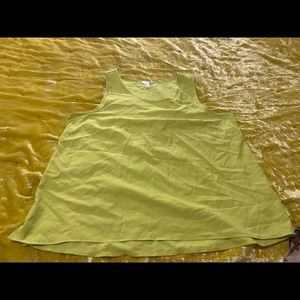 Silk Plus Chartreuse Sleeveless Shirt NWOT
